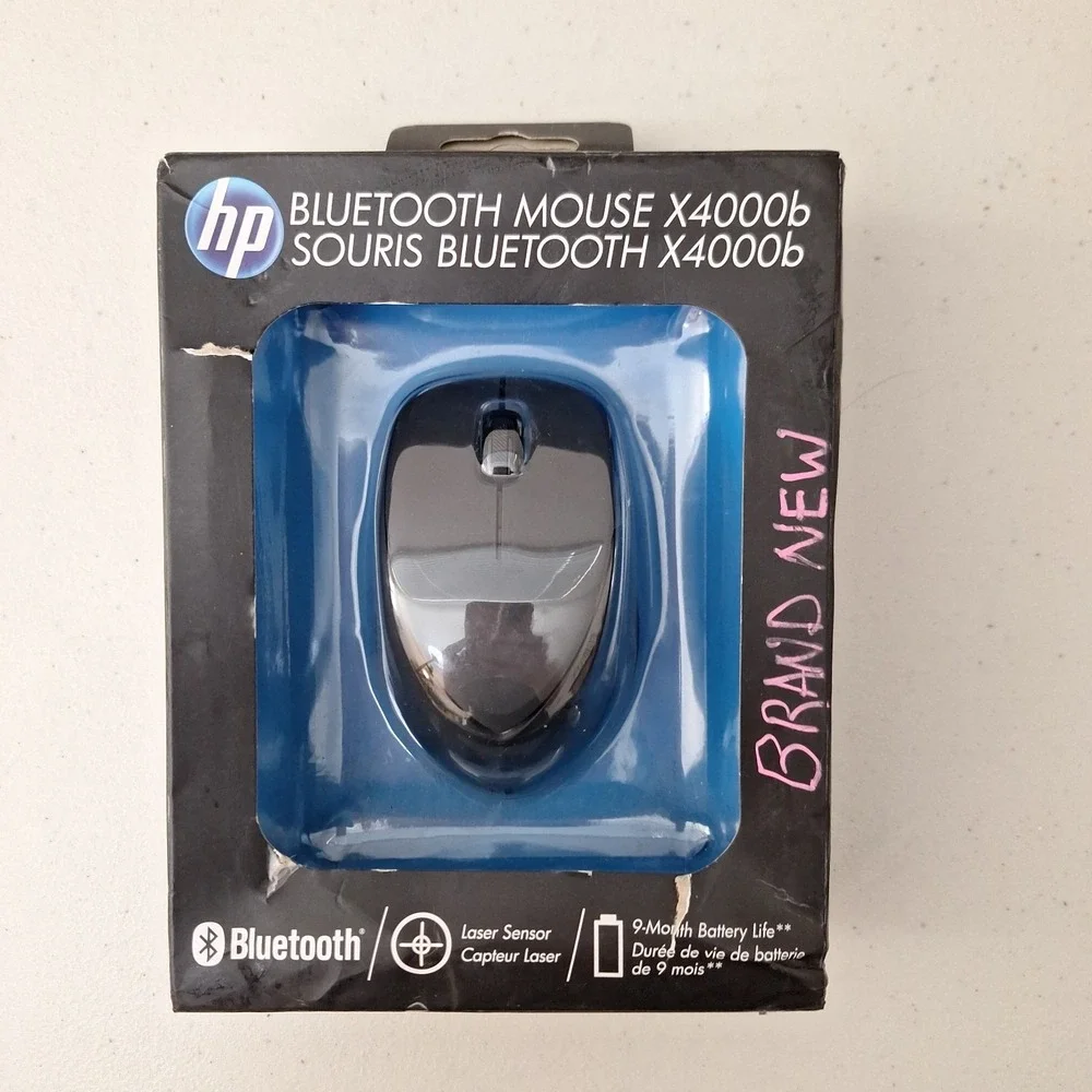 HP X4000b Wireless Bluetooth Mouse - Black, NEW SEALED